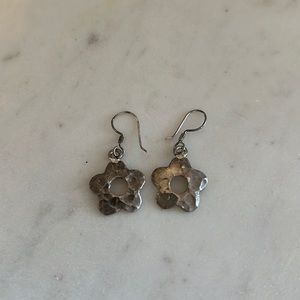 Silver 925 Dangle Flower Earrings